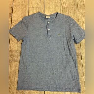 Lacoste light blue Henley style shirts size small regular fit good condition